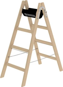 Günzburger Steigtechnik Holz 2-tlg. Stehleiter, 2x 7 Stufen