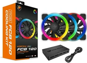 Cougar Vortex RGB FCB 120, LED-Steuerung, 120mm, 3er-Pack