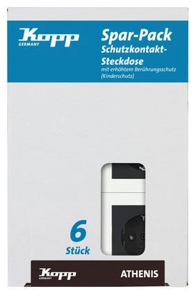 Kopp Athenis Profi-Pack: 6 Steckdosen, anthrazit