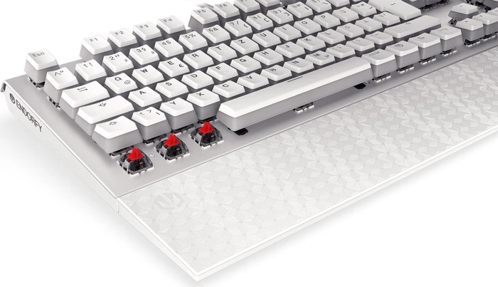 Endorfy Omnis Pudding, Onyx White, PBT, LEDs RGB, Kailh RED, USB, DE