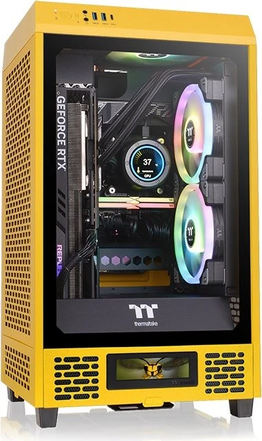 Thermaltake The Tower 200 Bumblebee, gelb, Glasfenster, Mini-ITX