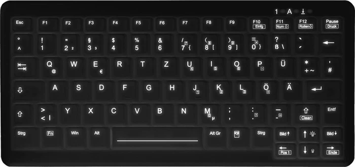 Contour Design Active Key kompakte Hygiene-Tastatur, schwarz, USB, US