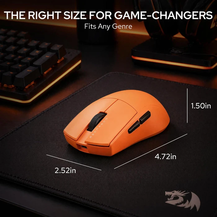 Redragon M916 K1NG Ultra 8K Wireless Gaming Mouse orange, USB/Bluetooth