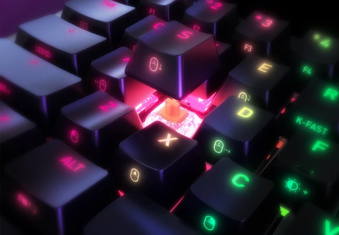 Cherry Xtrfy K5V2 Compact, Black, LEDs RGB, hot-swap, MX2A RGB RED, USB, US