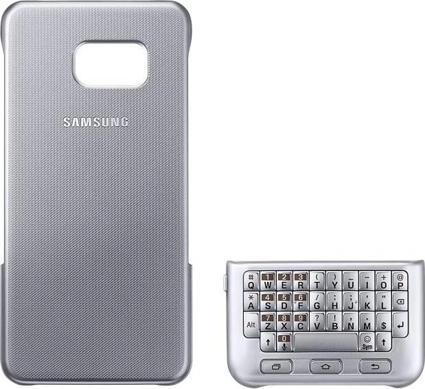 Samsung Keyboard Cover QWERTZ für Galaxy S6 Edge+ silber