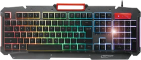 Typhoon Gaming-Tastatur mit Regenbogenfarben-Hintergrundbeleuchtung, USB, DE (TI022)