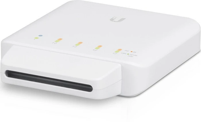 Ubiquiti UniFiSwitch Flex Outdoor Wallmount Gigabit Managed Switch, 5x RJ-45, 46W PoE PD