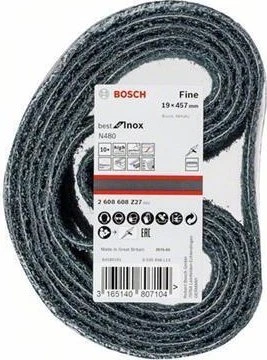 Bosch Professional N480 Best for Inox Schleifband fein, 19x457mm, 10 Stück