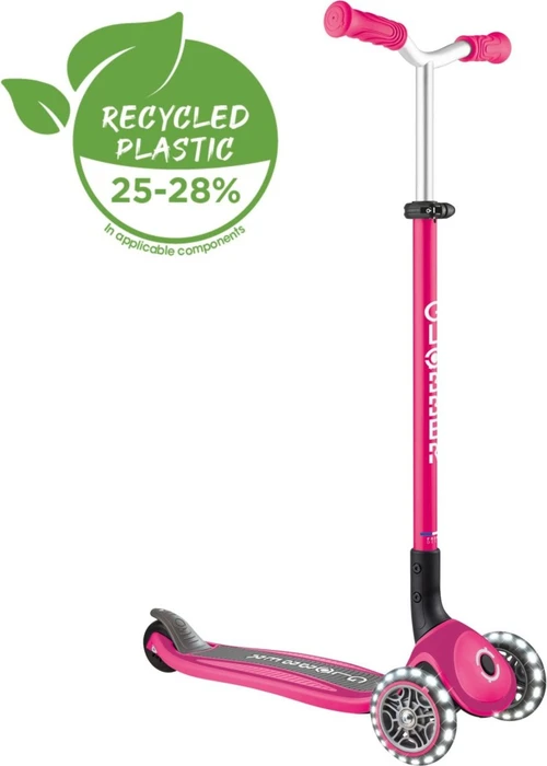 Globber Master Lights Kickboard fuchsia pink