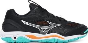Mizuno Wave Stealth 6 Handballschuhe black/tangelo/ice green