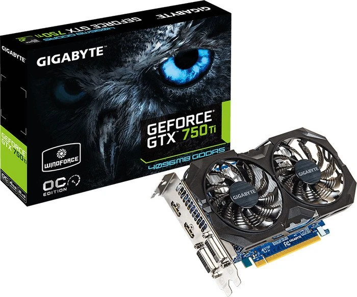 GIGABYTE GeForce GTX 750 Ti Windforce 2X OC, 4GB GDDR5, 2x DVI, 2x HDMI