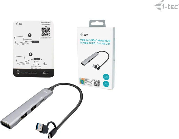 i-tec USB-C/-A Metal HUB, USB-C/USB-A 3.0 [Stecker]