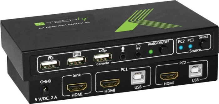 Techly IDATA KVM-HDMI4U, 2-fach