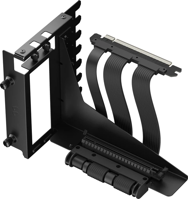 Fractal Design Flex 2 Riser Card Cable, mit vertikaler Grafikkarten-Halterung, gewinkelt, PCIe 4.0, 195mm, schwarz