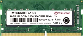 Transcend JetRam SO-DIMM 16GB, DDR4-2666, CL19-19-19, 2RX8