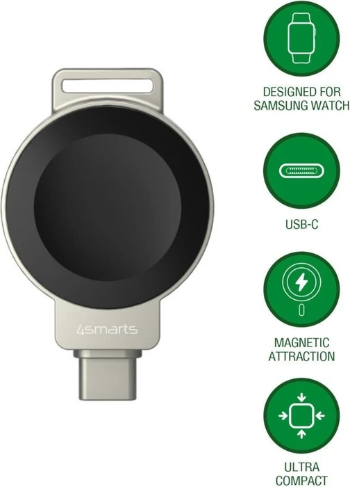 4smarts Wireless Charger für Samsung Watch schwarz/grau