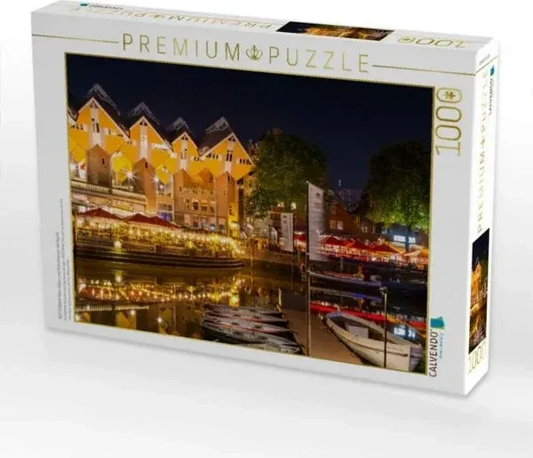 Calvendo Rotterdam Alter Hafen und Kubushäuser bei Nacht