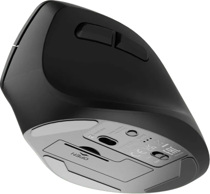 Natec Crake 2 Vertical Wireless Mouse schwarz, USB/Bluetooth