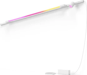 Philips Hue White and Color Ambiance Basis Perifo Schienensystem für die Wand gerade mit 1 Spots & 1 Gradient Light Tube groß weiß