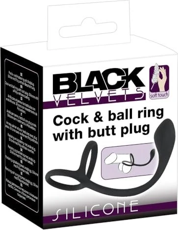 You2Toys Black Velvets Cock + Ball Ring