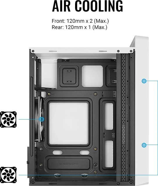 AeroCool CS-109 [V1] White, Glasfenster