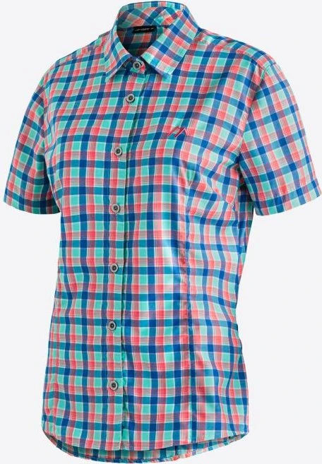 Maier Sports Philina Hemd kurzarm blue red check (Damen)