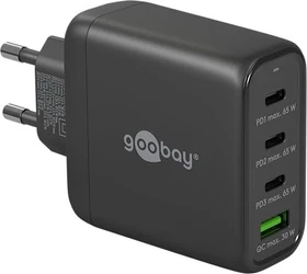 Wentronic Goobay USB-C PD GaN Multiport-Schnellladegerät 68W schwarz