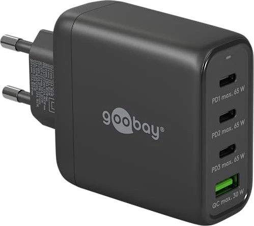 Wentronic Goobay USB-C PD GaN Multiport-Schnellladegerät 68W schwarz