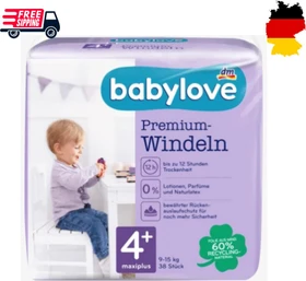 Babylove Premium Gr.4+ maxiplus Einwegwindel, 9-20kg, 38 Stück