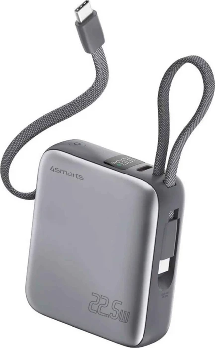 4smarts Pocket Dual Cord 10000mAh 22.5W grau