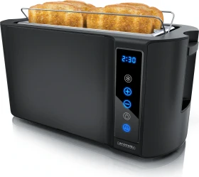 Arendo 305866 Frukost Touch Doppel-Langschlitz-Toaster schwarz
