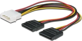 Digitus SATA-Stromadapter 4-Pin [IDE] Stecker auf 2x 15-Pin [SATA] Buchse, Y-Kabel (AK-430400-002-S)