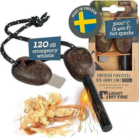 Light my Fire Swedish FireSteel BIO army 2in1 Feuerstarter cocoshell