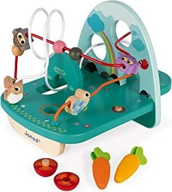 Janod Motorik-Spiel Garten mit 3 Motorikschleifen und 3 Formen