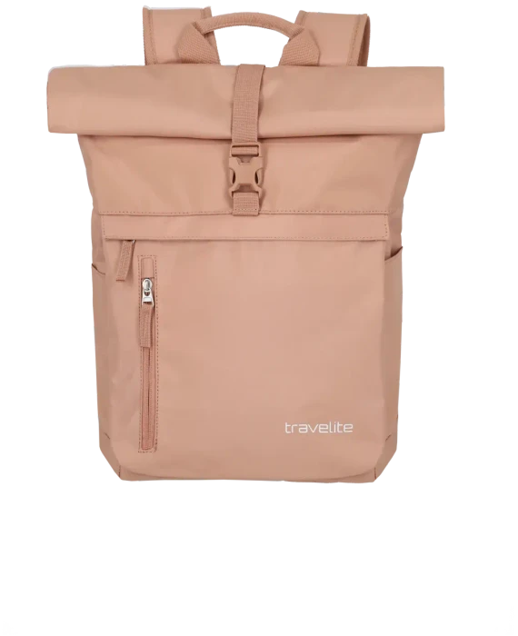 Travelite Basics Rollup Laptoprucksack, 15.6", puderrosa