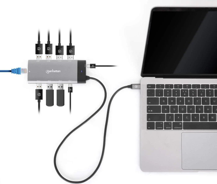 Manhattan 10-in-1 Docking Station, USB-C 3.1 [Stecker]
