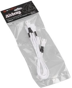 BitFenix Molex auf 3-Pin Adapter, sleeved, 20cm, weiß