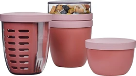 Mepal Ellipse Lunch, Snack und Fruitpot Aufbewahrungsbehälter-Set vivid mauve, 3-tlg.