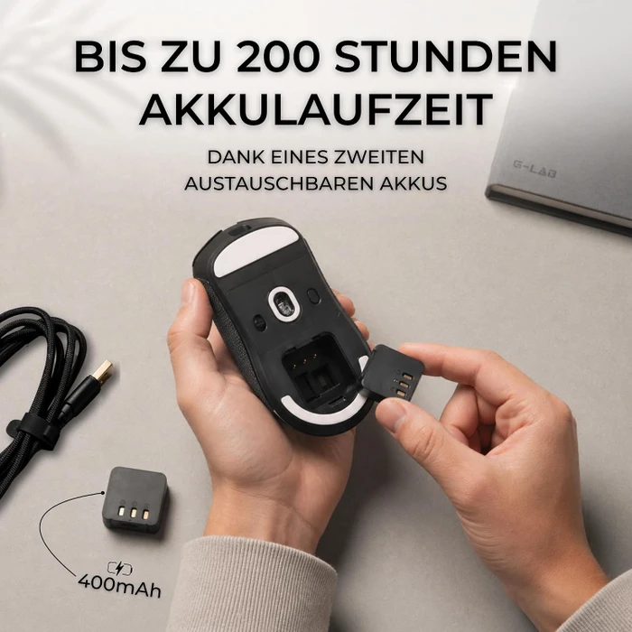 The G-Lab Kult Elite M150 8KHz Wireless Gaming Mouse, schwarz, USB/Bluetooth