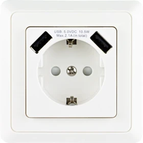 REV Ritter PrimaLuxe Schutzkontaktsteckdose UP mit USB-Modul, weiß