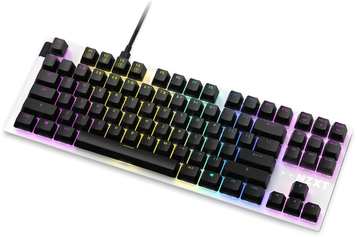 NZXT Function Tenkeyless, matt, LEDs RGB, hot-swap, weiß, Gateron RED, USB, DE