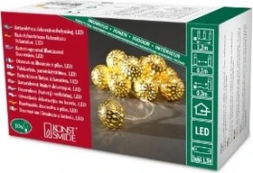 Konstsmide Dekolichterkette Metallkugeln gold LED 10x warmweiß
