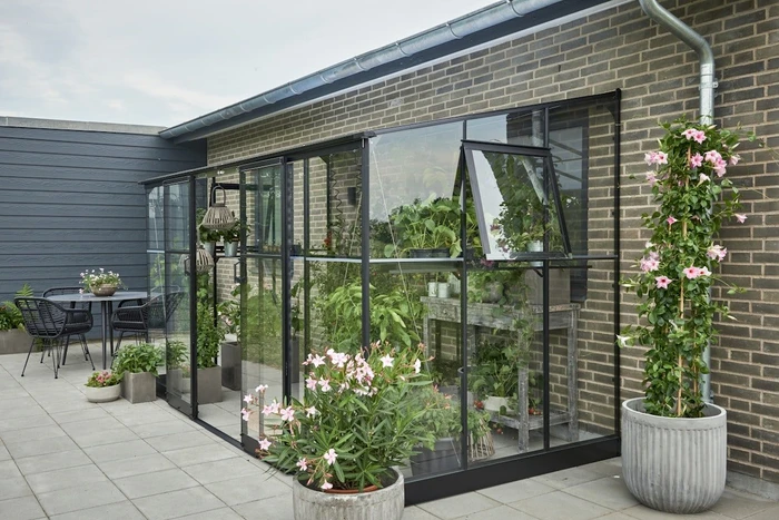 Halls Qube Lean-To 612 SG 3mm Gewächshaus schwarz