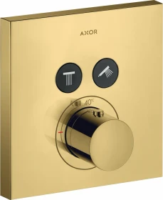 Hansgrohe Axor ShowerSelect eckig Thermostat mit 2 Ventilen polished gold optic
