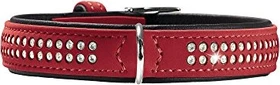 Hunter Softie Deluxe Hundehalsband, Kunstleder, glitzernde Strasssteine, 45 S, rot