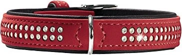 Hunter Softie Deluxe Hundehalsband, Kunstleder, glitzernde Strasssteine, 45 S, rot