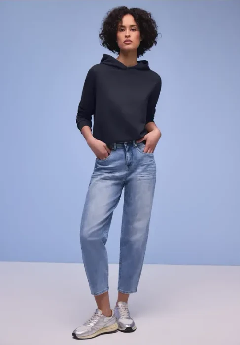 Street One Unifarbe Hoodie shadowed navy (Damen)