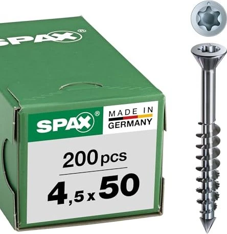 Spax WIROX A9J A4 4CUT T-STAR plus T20 MDF-Möbelbauschraube, 4.5x50mm, 200 Stück
