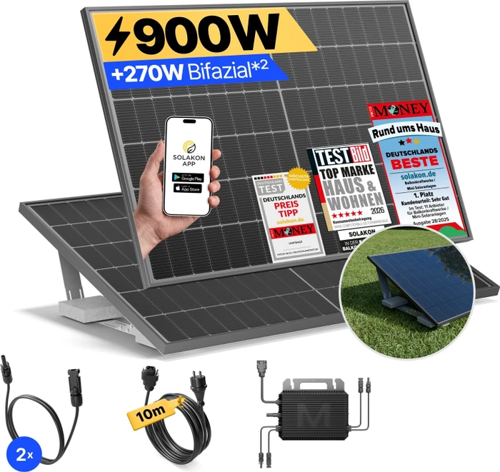 Solakon APsystems EZ1-M + JA Solar JAM54S30-415/MR, 799W, 830Wp