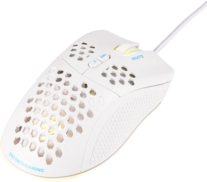 Deltaco WM75 Ultra-Light Gaming Mouse weiß, USB